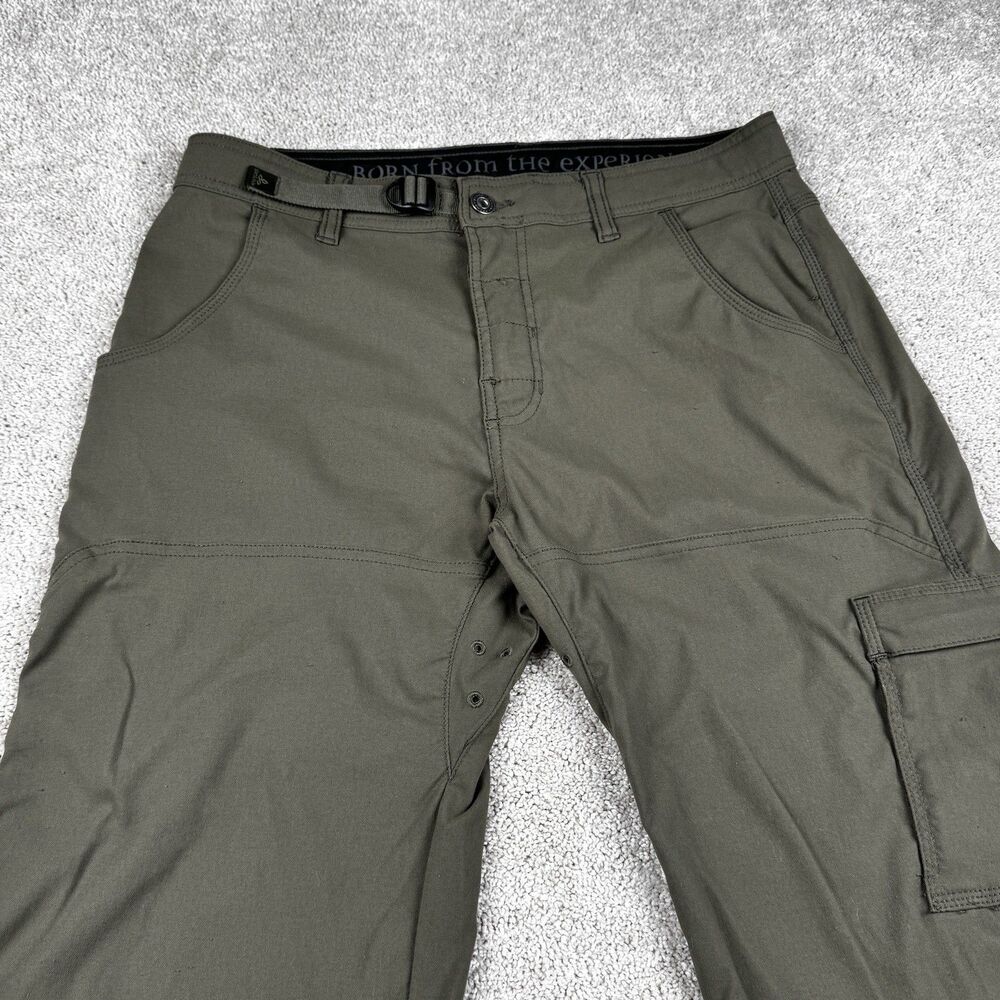 Prana Zion Mens 32x30 Hiking Pants Olive Green Stretch Cargo Outdoor Climbing